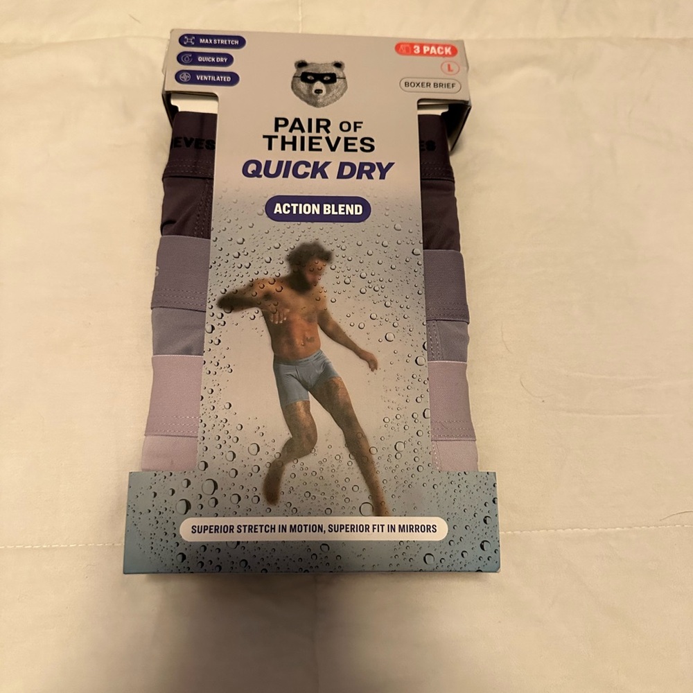 Pair of Thieves Men's Boxer Briefs - Lavender and Gray